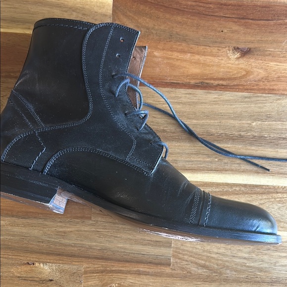 Massimo Matteo Men’s Black Leather Dress Boots | Size 9.5 | Made in Italy - Picture 3 of 9